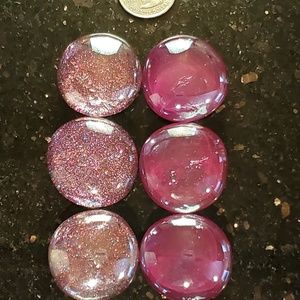 Glass Magnets :: Pink Glitter and Pink